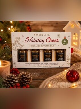 Nature Love Holiday Cheer Fragrance Diffuser Oils 4 Pack Christmas Winter Scents
